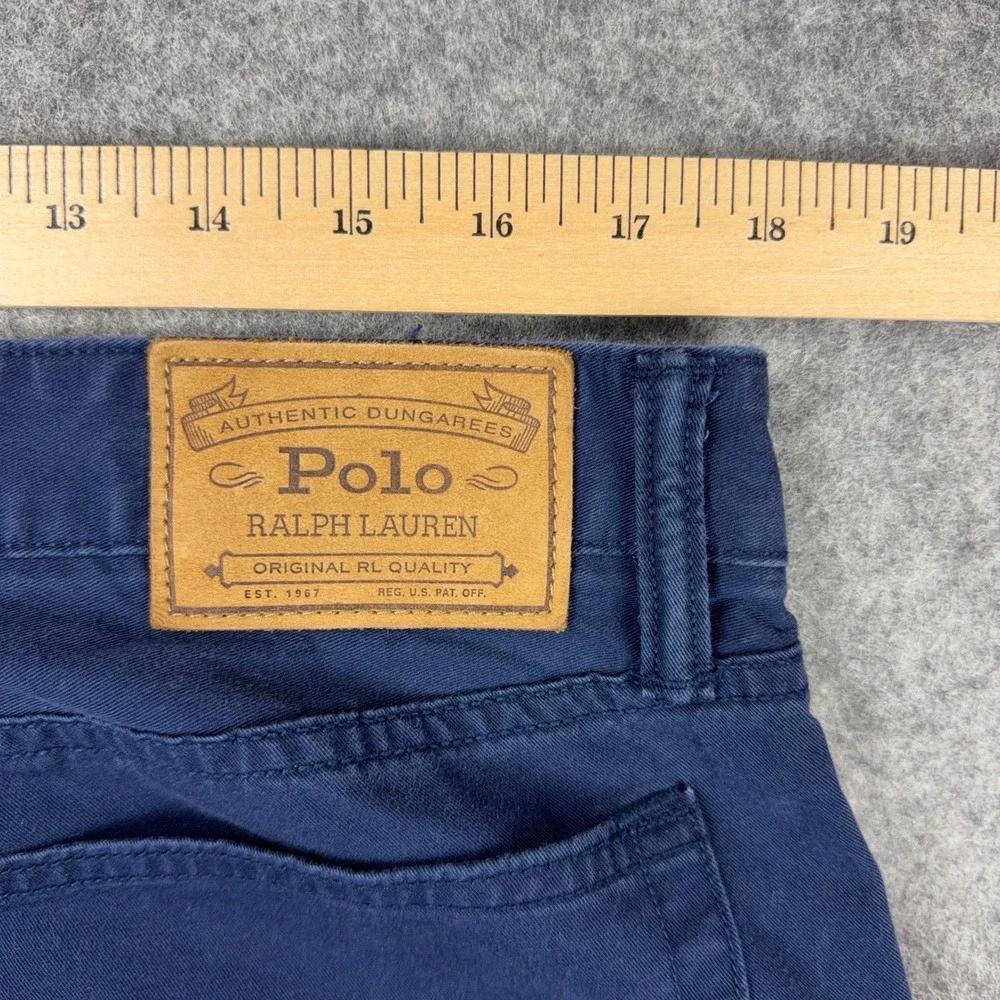 Polo Ralph Lauren Pants Men 36x34 Blue Varick Slim Straight Chino Cotton Stretch